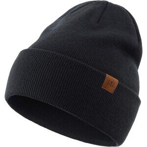 Men Black Winter Hats Acrylic Knit Cuff Beanie Cap Warm Women Beanie Hat